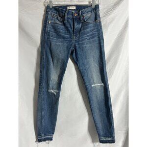 Madewell 9" High-Rise Skinny Size 27P Jeans Stretch Raw Edge Women's  Boho